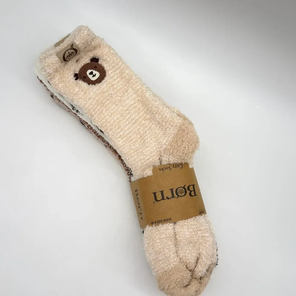 Born Cozy Bear Socks 4 Pack Women’s Size 4-10 NEW